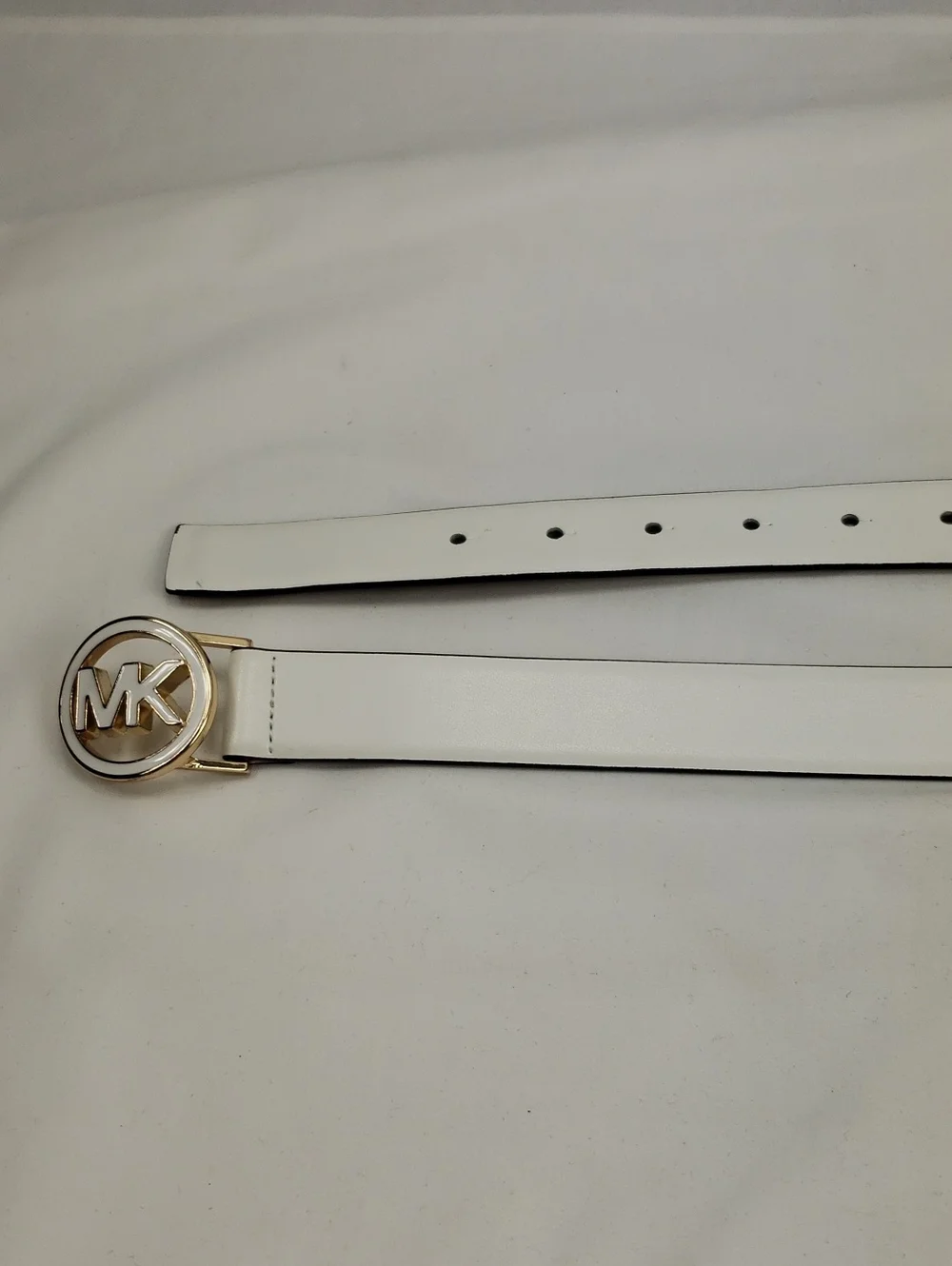 Michael Kors White Genuine Leather Belt